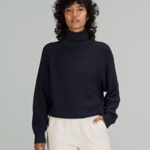 Lululemon Navy Ribbed Turtleneck Sweater
